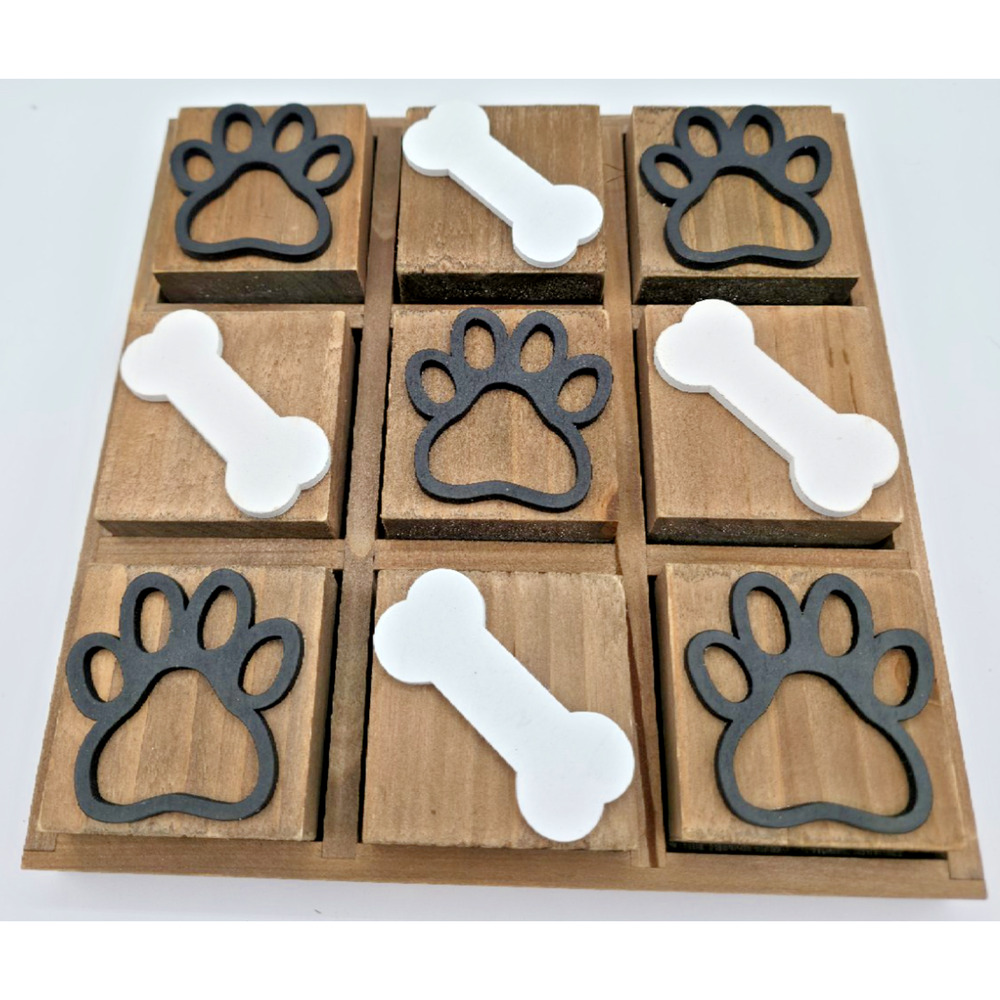 Kirkland's Home Wooden Dog Bone Tic-Tac-Toe Board 10" x 10"
